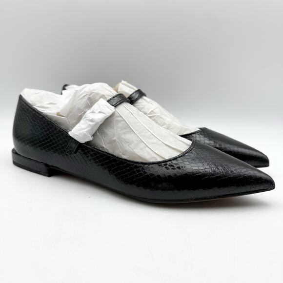 Franco Sarto Womens Nalin Mary Jane Flats US 8 M EU 38.5 Black Snake Print NIB - Picture 5 of 12